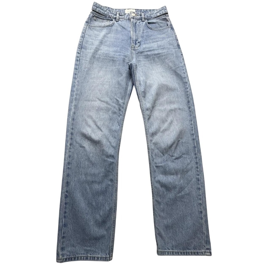 FRAME Zona Straight Jeans Womens 26 Blue Light Wash High Rise Relaxed HNTSTCO727
